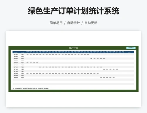 绿色生产订单计划统计系统