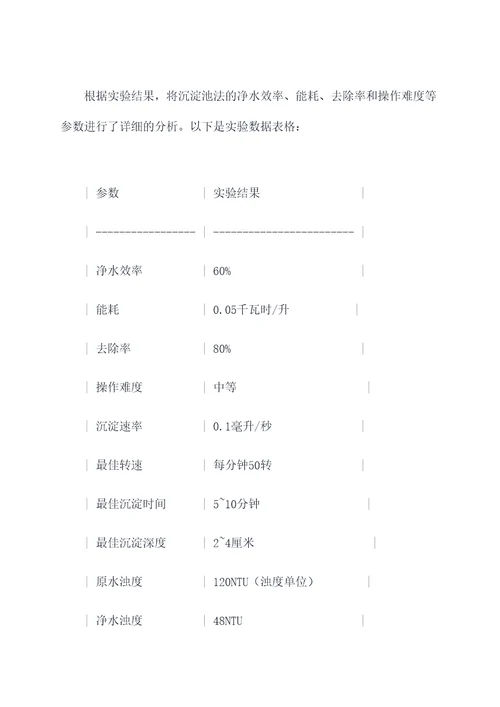 沉淀池演示实验报告