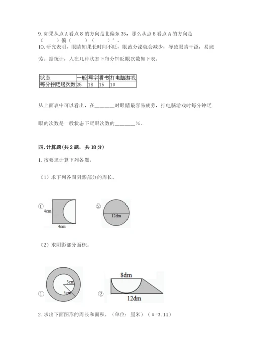 2022六年级上册数学期末考试试卷往年题考.docx