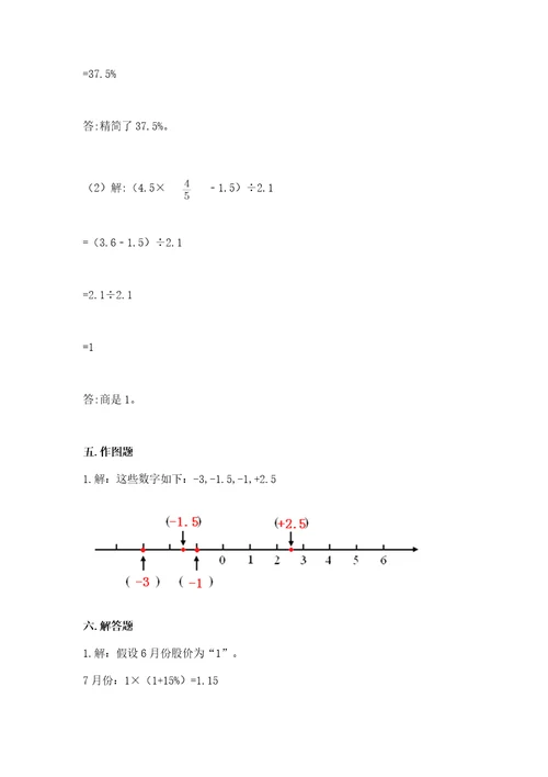 小学数学六年级下册期末测试卷附完整答案网校专用