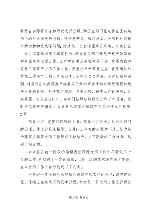 县治理商业贿赂专项工作情况汇报 (2).docx
