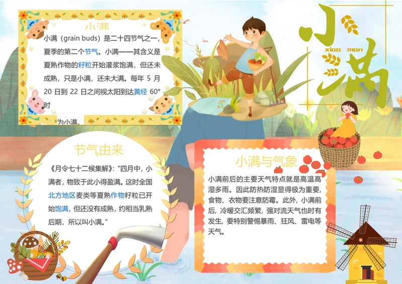 小满二十四节气Word小报