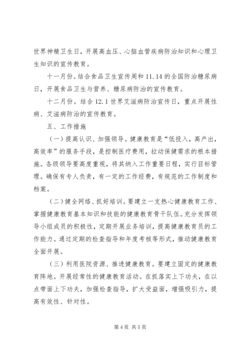 月中旬医院健康教育工作计划.docx