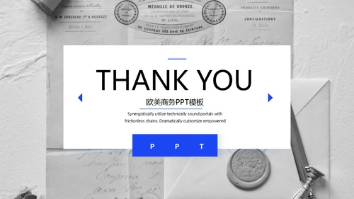 国外精美欧美风写信商务通用PPT模板