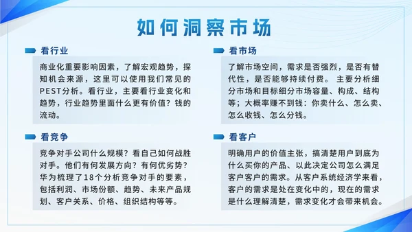 蓝色简约几何房地产销售技巧员工培训带内容PPT模板