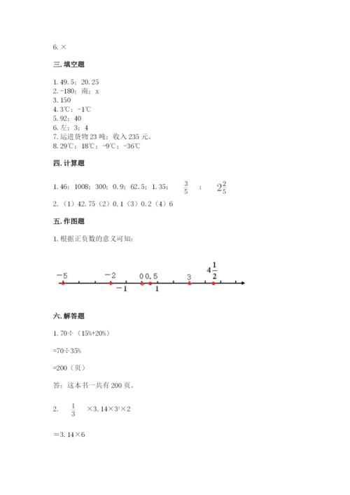 人教版六年级下册数学期末测试卷带答案（轻巧夺冠）.docx