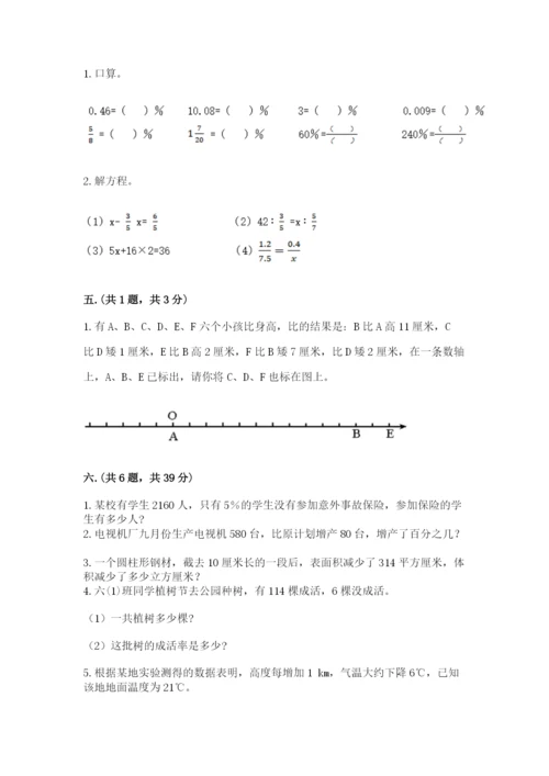 小学六年级数学毕业试题及完整答案（考点梳理）.docx