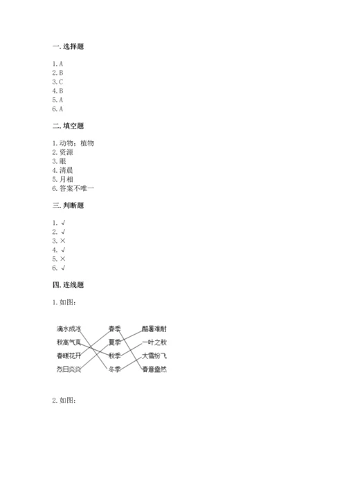 教科版二年级上册科学期末测试卷（综合卷）.docx