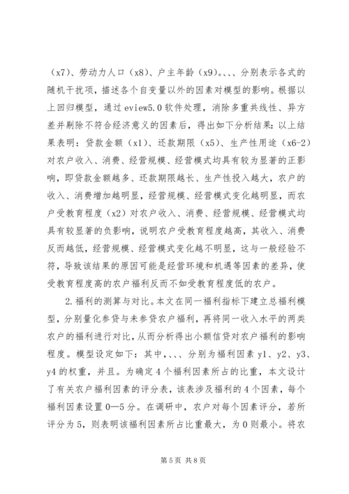 信贷对农户福利影响综述.docx