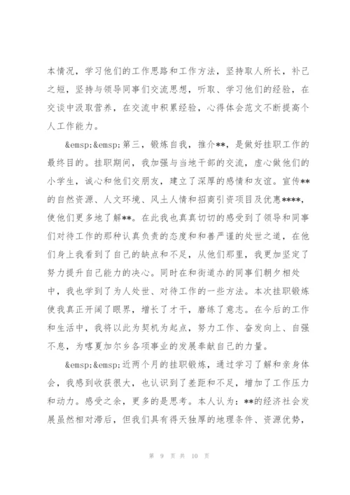 通用挂职锻炼心得体会范文.docx