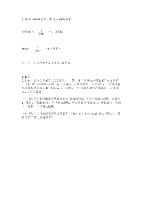 冀教版小学六年级下册数学期末检测试题附完整答案（考点梳理）.docx