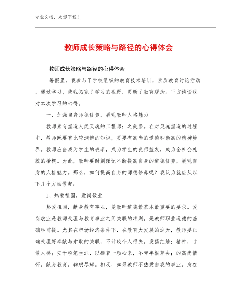 2024教师成长策略与路径的心得体会优选例文11篇.docx