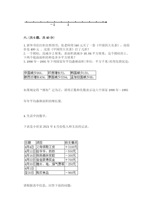 青岛版六年级数学下学期期末测试题（必刷）.docx