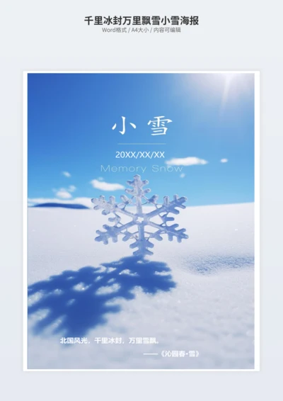 千里冰封万里飘雪小雪海报