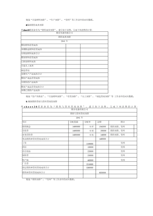 预算管理实训