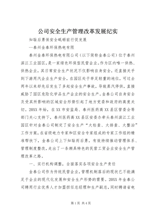 公司安全生产管理改革发展纪实.docx