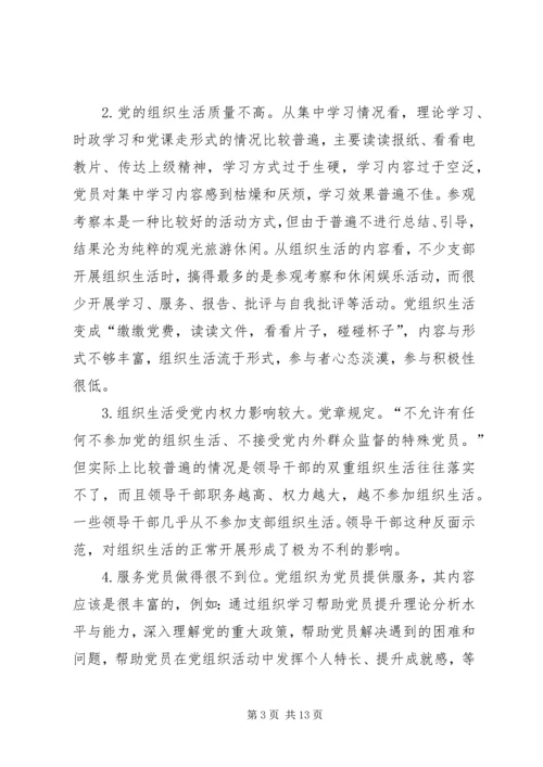 关于在组织生活方面存在的问题及整改措施-组织生活整改措施.docx