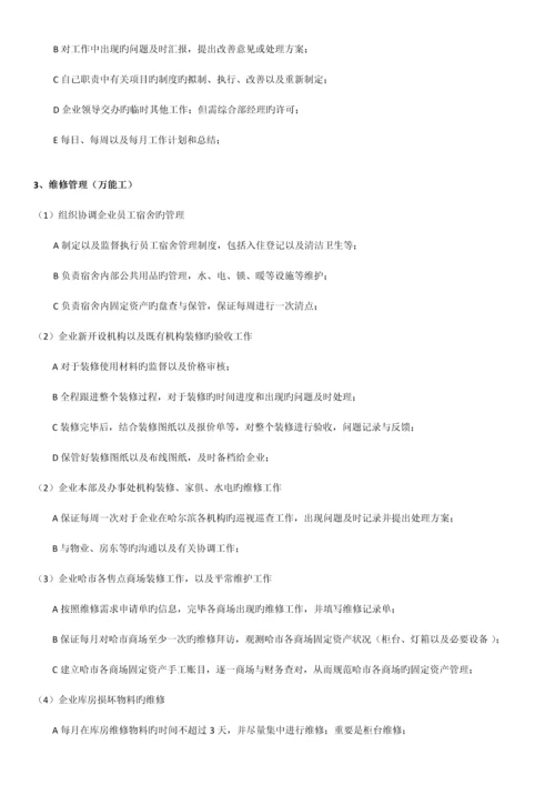 行政办公室岗位职责实用版.docx