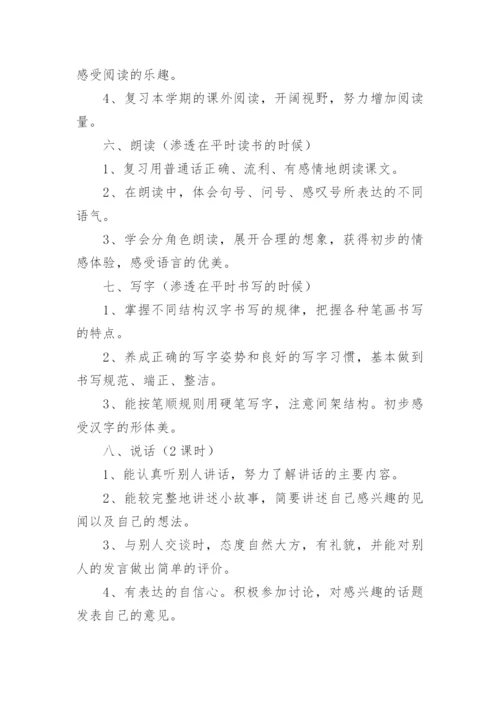 语文一年级下册复习计划.docx