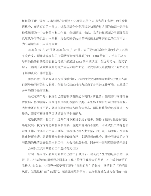 精编之公司员工试用期转正工作总结范文.docx