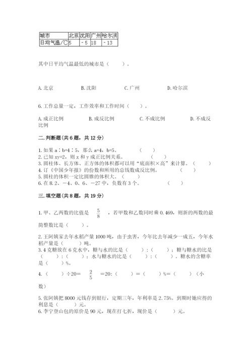 湟中县六年级下册数学期末测试卷（精练）.docx