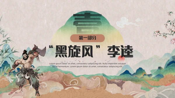 《水浒传》黑旋风李逵通用PPT模板