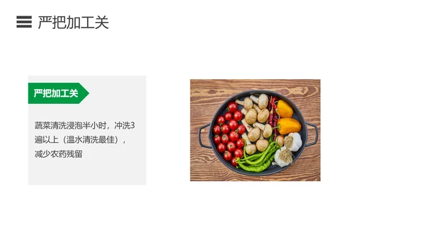 如何预防食品安全事故绿色蔬菜PPT模板
