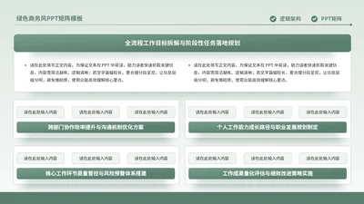 绿色商务风多项矩阵PPT单页