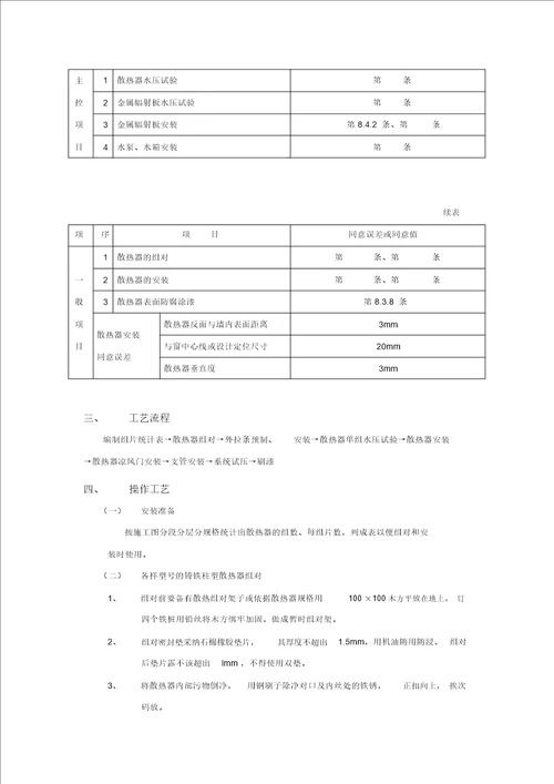 散热器安装工程施工方案