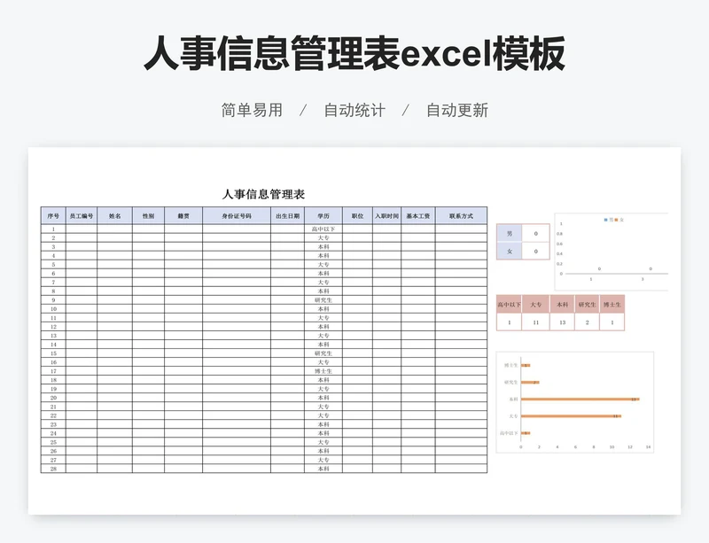 人事信息管理表excel模板