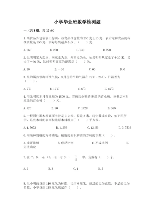 小学毕业班数学检测题一套.docx