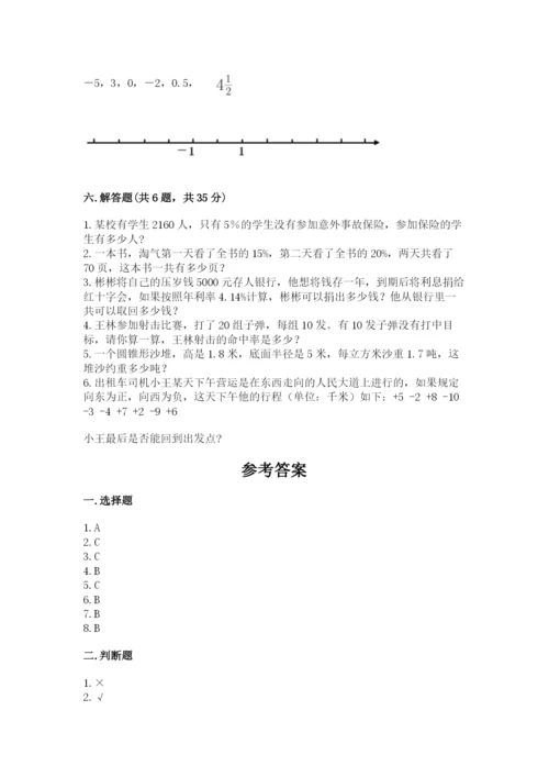 六年级下册数学期末测试卷及参考答案【轻巧夺冠】.docx