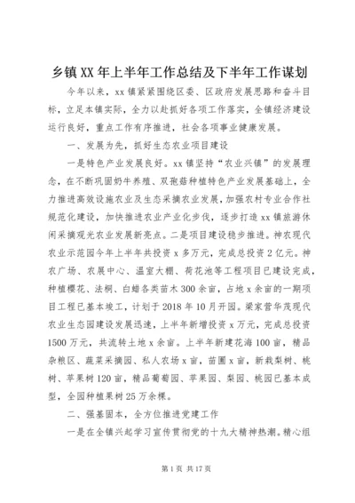 乡镇某年上半年工作总结及下半年工作谋划.docx