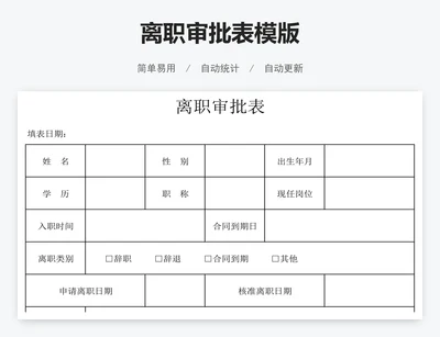 离职审批表模版