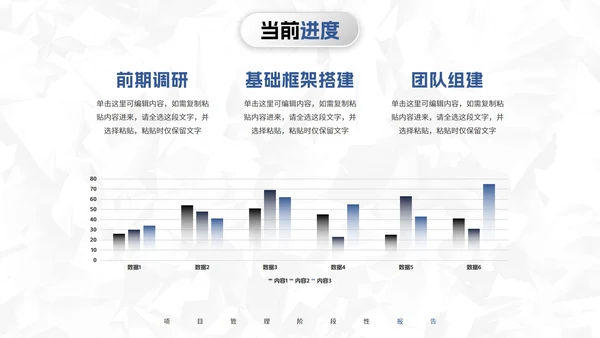 极简微立体项目管理阶段性报告PPT模板