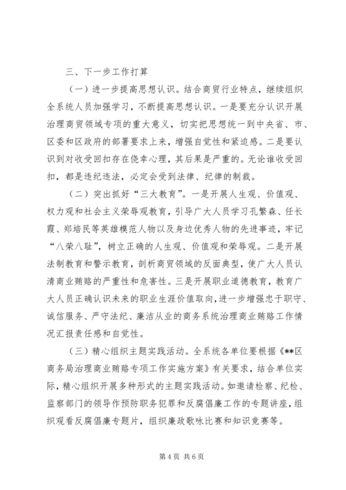 商务系统治理商业贿赂工作情况汇报 (3).docx