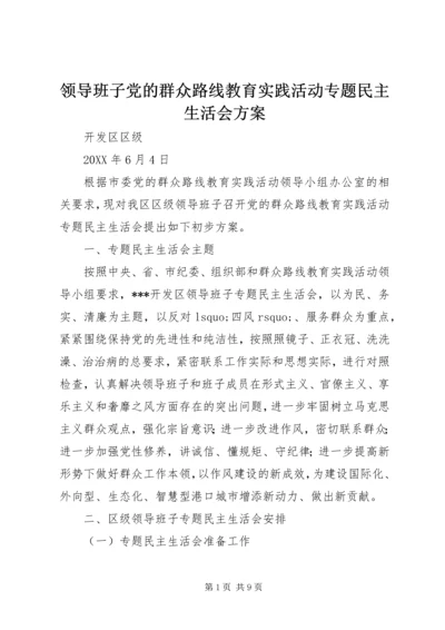 领导班子党的群众路线教育实践活动专题民主生活会方案.docx