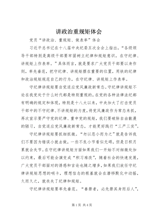 讲政治重规矩体会 (5).docx