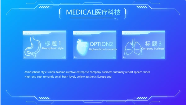 蓝色科技智慧医院医疗科技信息化建设总结PPT