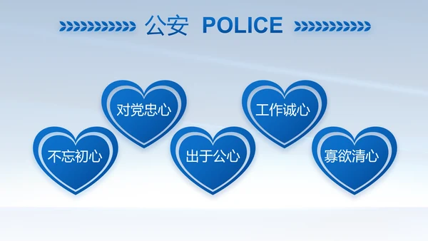 蓝色大气公安警察简介动态PPT