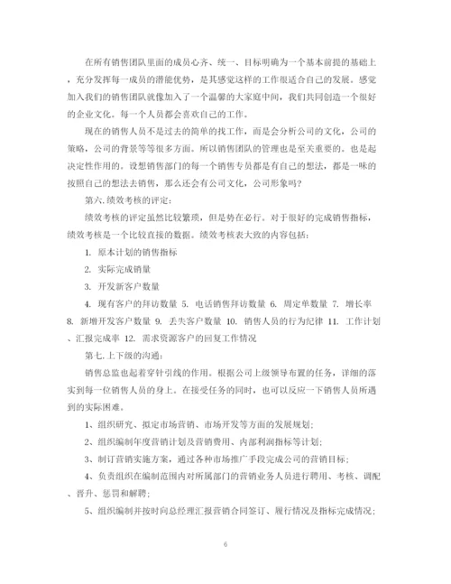 精编之销售总监工作计划书.docx