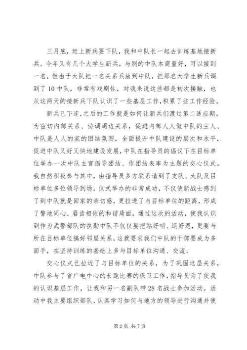 武警部队党员思想汇报材料.docx