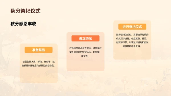 黄色插画秋分传统民俗活动介绍PPT模板