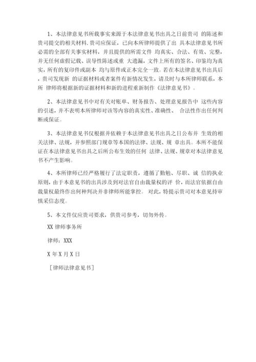 律师法律意见书.docx