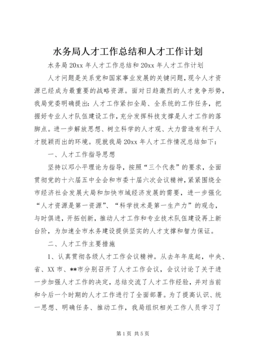 水务局人才工作总结和人才工作计划 (2).docx