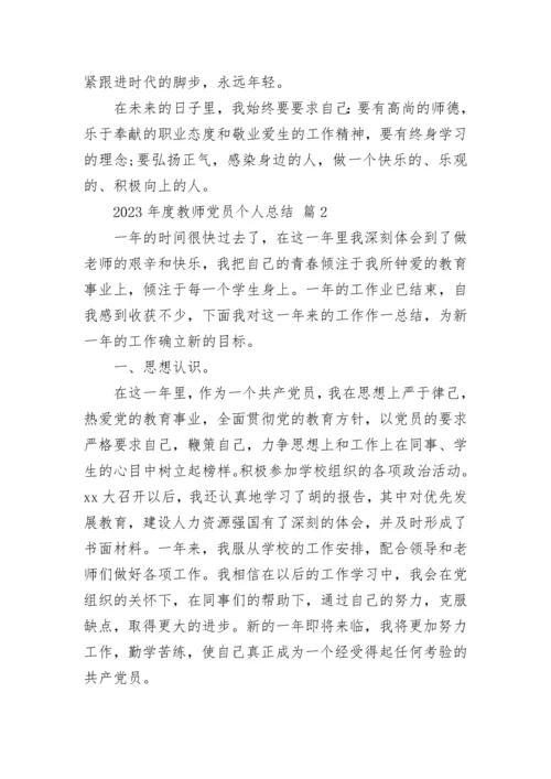 2023年度教师党员个人总结.docx