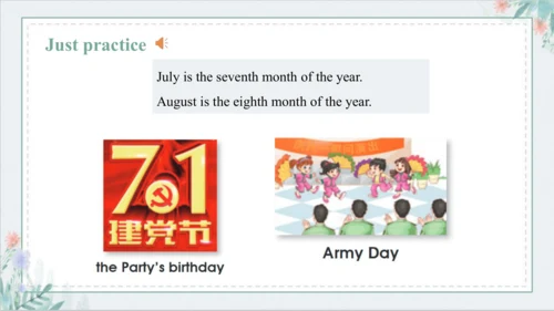 Unit 5 July is the seventh month Lesson 25 - Lesso