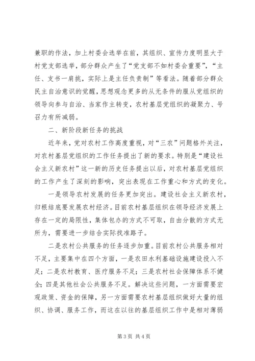 对新农村建设中基层党组织建设面临的新情况新问题的调查与思考 (4).docx