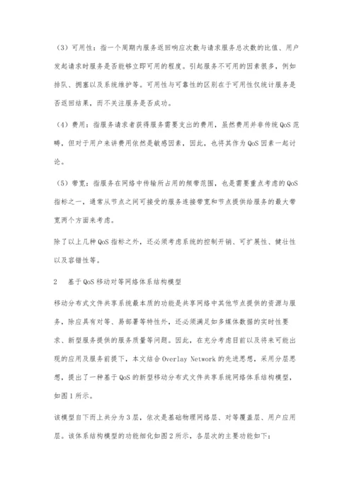 一种基于QoS的移动分布式文件共享系统体系结构模型设计.docx