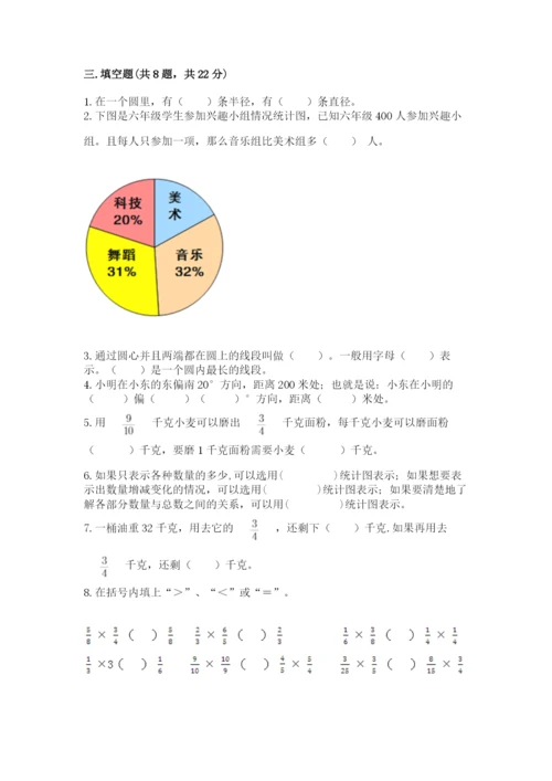 人教版六年级上册数学期末测试卷（名师推荐）word版.docx